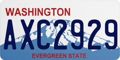 WA license plate AXC2929