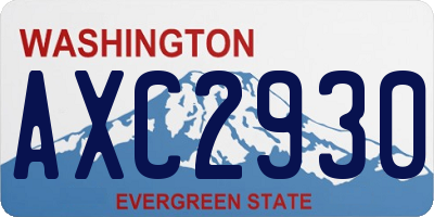 WA license plate AXC2930