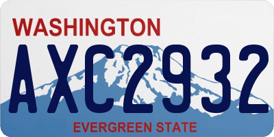 WA license plate AXC2932