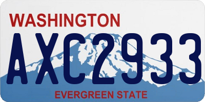 WA license plate AXC2933