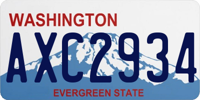 WA license plate AXC2934