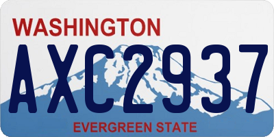 WA license plate AXC2937