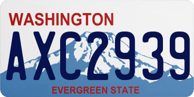 WA license plate AXC2939