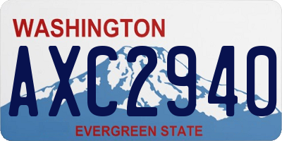 WA license plate AXC2940