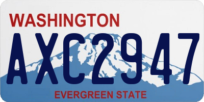 WA license plate AXC2947