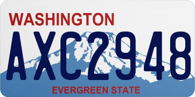 WA license plate AXC2948