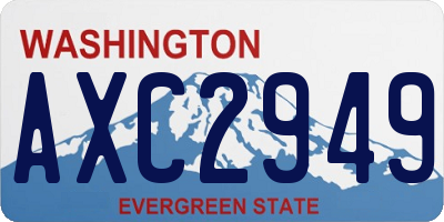 WA license plate AXC2949
