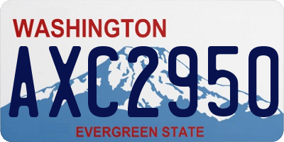 WA license plate AXC2950
