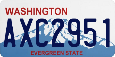 WA license plate AXC2951