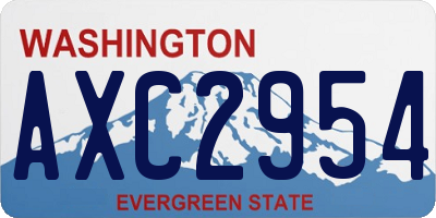 WA license plate AXC2954