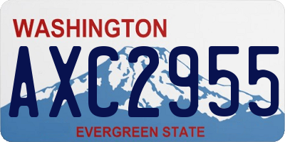 WA license plate AXC2955