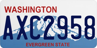 WA license plate AXC2958