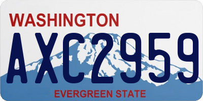 WA license plate AXC2959