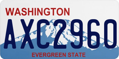 WA license plate AXC2960
