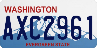WA license plate AXC2961