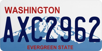 WA license plate AXC2962