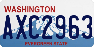 WA license plate AXC2963