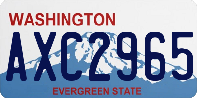 WA license plate AXC2965