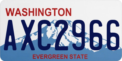 WA license plate AXC2966