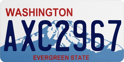 WA license plate AXC2967
