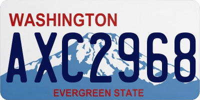 WA license plate AXC2968