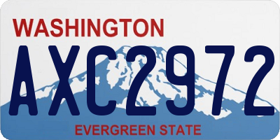 WA license plate AXC2972