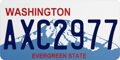 WA license plate AXC2977