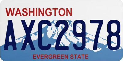 WA license plate AXC2978