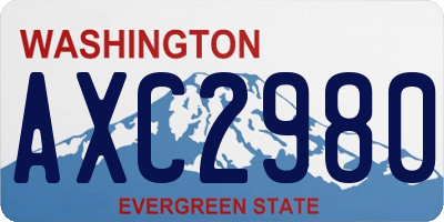 WA license plate AXC2980