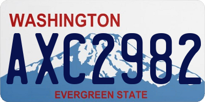 WA license plate AXC2982