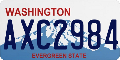 WA license plate AXC2984