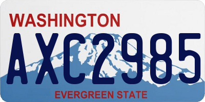 WA license plate AXC2985