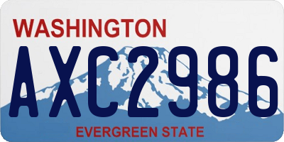 WA license plate AXC2986