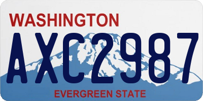 WA license plate AXC2987