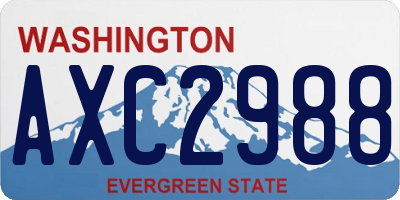 WA license plate AXC2988