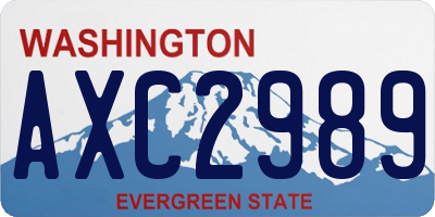 WA license plate AXC2989