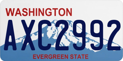 WA license plate AXC2992