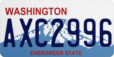 WA license plate AXC2996