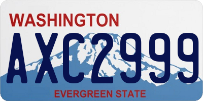 WA license plate AXC2999