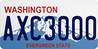 WA license plate AXC3000