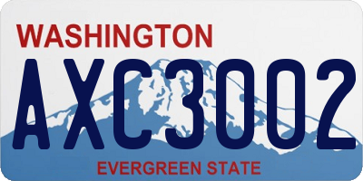 WA license plate AXC3002