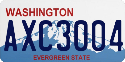 WA license plate AXC3004
