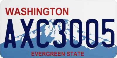 WA license plate AXC3005