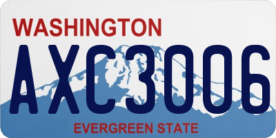 WA license plate AXC3006