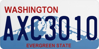 WA license plate AXC3010