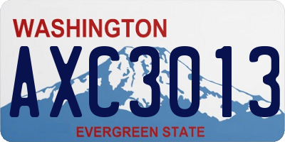 WA license plate AXC3013