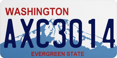 WA license plate AXC3014