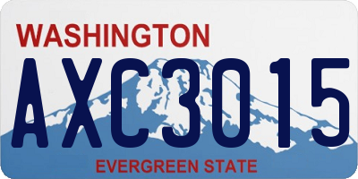 WA license plate AXC3015