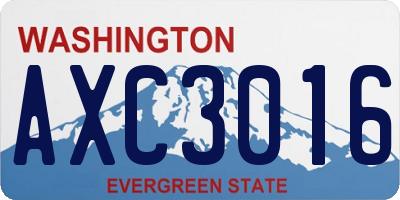 WA license plate AXC3016