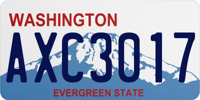 WA license plate AXC3017